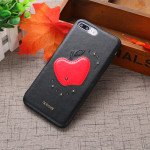 Wholesale iPhone 8 Plus / 7 Plus Apple Design Studs Armor PU Leather Case (Red)